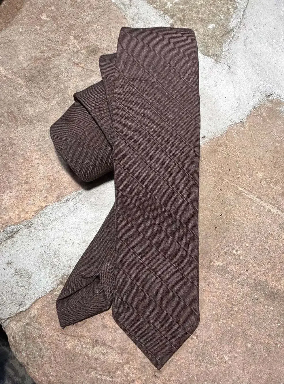Millano Silky Wool Chocolate Brown Skinny Men’s Vintage Neck Tie
